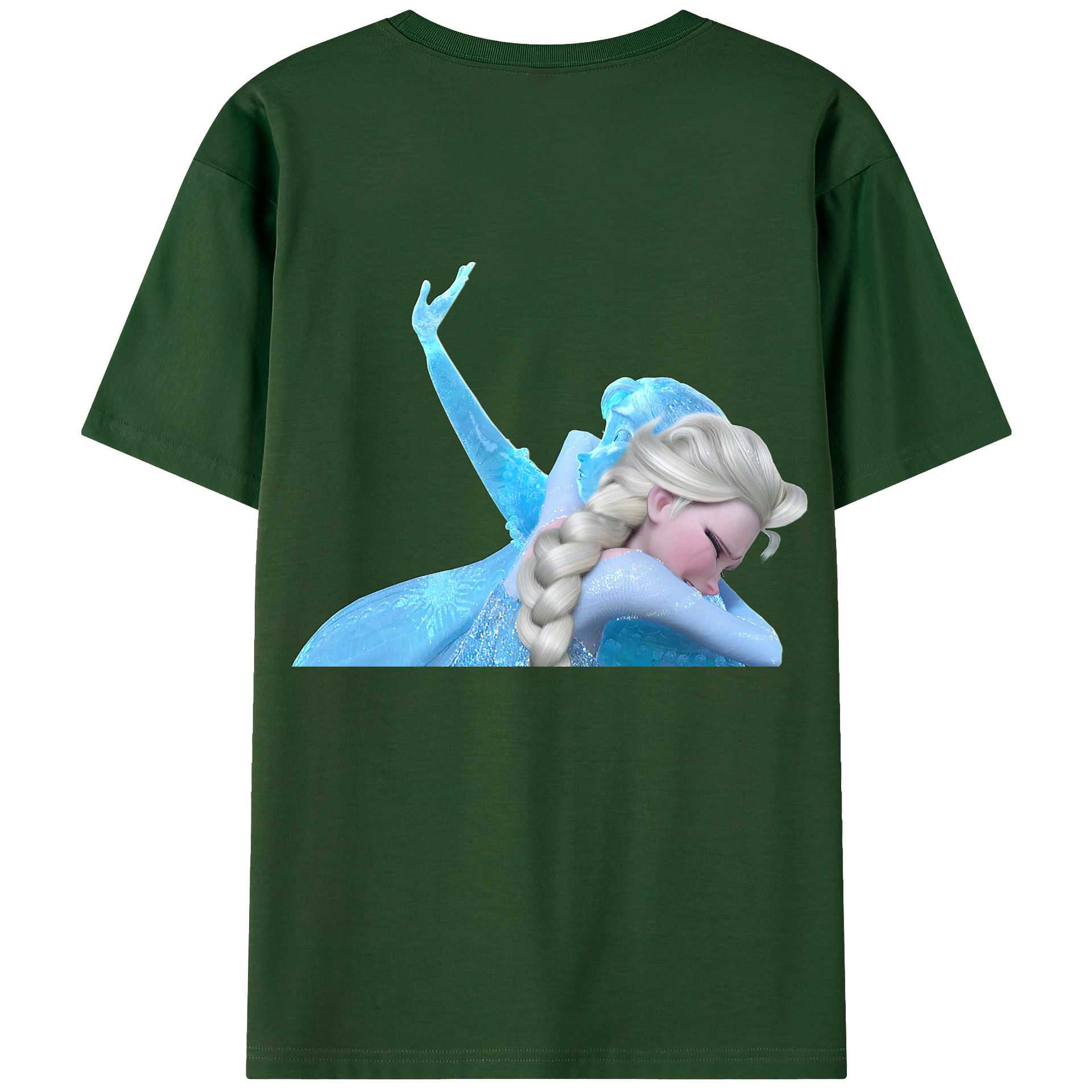 （画像用） アナと雪の女王 アンナ エルサ Frozen Anna Elsa 綿100％半袖Tシャツ（背面プリント）